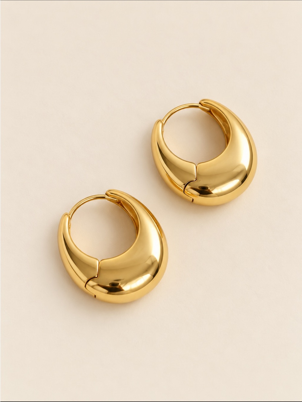 New! Gold French Huggie Hoop Classic Earrings NWOT